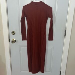 Burgundy long sleeve turtle neck dress size small